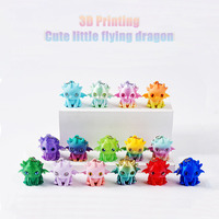 Petit dragon volant imprimé en 3D, articulations mobiles, collection créative, décoration de bureau, cadeaux de Noël pour l'artisanat, jouet
