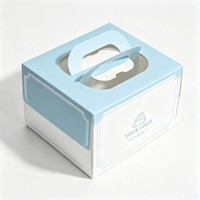 Boîte à gâteau en carton de qualité alimentaire avec poignée, vente chaude, emballage de boulangerie, boîte à gâteau en carton imprimée à l'encre de soja