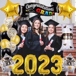 Ensemble de ballons sur le thème de la saison des diplômes 2023, décoration murale pour fête scolaire, célébration de la remise des diplômes - Product Image 2