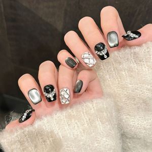 <span class=keywords><strong>Uñas</strong></span> Postizas Acrílicas de Lujo Minimalistas en Forma de Ojo de Gato, Color Rojo Rosa, Hechas a Mano, Etiqueta Privada, Venta al Por Mayor, 10 Piezas - Product Image 3