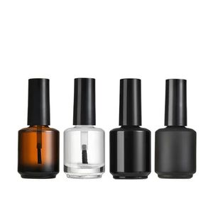 Bouteilles de vernis à ongles en verre transparent en gros, tailles 3ml, 5ml, 10ml, 15ml, avec flacon vide et pinceau applicateur - Product Image 1