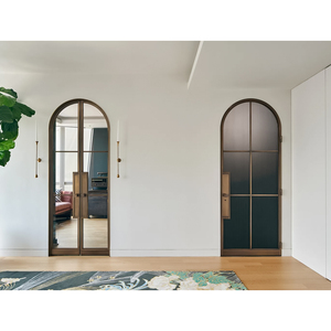 <span class=keywords><strong>Porte</strong></span> a Battente in Ottone Stile Slimline con Arco, <span class=keywords><strong>Porte</strong></span> Interne in Acciaio con Vetro e Griglie per Case - Product Image 2