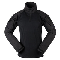 Uniforme Tactique Roewe Noir Treillis de Combat Type Frog avec Protections Genoux et Coudes Gilet Anti-Coupure et Anti-Couteau