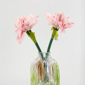 FL-991 Orchidée de haute qualité au toucher réel Fleurs d'<span class=keywords><strong>amaryllis</strong></span> en soie de haute qualité pour la décoration de Noël, de mariage et de la maison Rose Blanc - Product Image 6