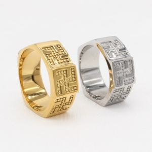 2025 Hot New Foreign Trade Schmuck Großhandel Europäische und amerikanische personal isierte <span class=keywords><strong>Retro</strong></span> Titan Stahlring für Männer und Frauen - Product Image 3