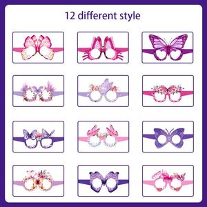 Violet Rose Fleurs Papillon Thème Papier Lunettes pour Graduation Diwali Parties Fun Photo Props pour Enfants Adultes Photoshoots - Product Image 3