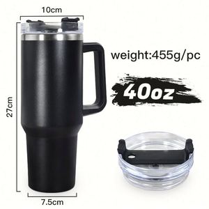 Vaso Térmico de 40 oz con Recubrimiento en Polvo, Personalizado, de Doble Pared, Aislado al Vacío, con Asa y Pajita, en Oferta - Product Image 2