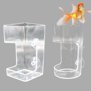 Mangeoires carrées en plastique acrylique avec ventouse Tubes d'alimentation d'aquarium flottants-coulants creux pour les porte-aliments pour poissons de crevettes - Product Image 1