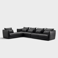 Juego de sofás de diseño europeo moderno de lujo Sofá cama Seccional de sala de estar de lujo en cuero genuino para apartamento o villa