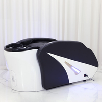 Cama de lavado de cabello eléctrica personalizada para salón, tipo spa japonés, con lavabo y silla