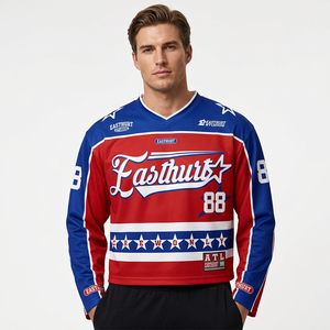 T-shirt formel à manches courtes pour homme, col roulé, imprimé, respirant, coupe classique, 100 % coton, écologique, rouge, bleu, blanc - Product Image 6