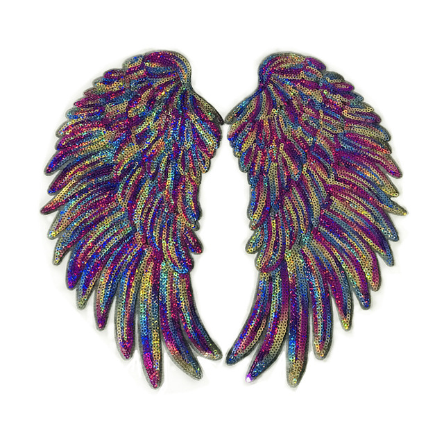 DIY Sequin Embroidery Patch Model BD-015 Clothing Decoration Small-sized Embroidered Wing Hot-melt Adhesive Made China