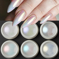 Poudre de paillettes pour nail art, 6 couleurs, effet aurore, pigment chromé irisé, gel pour nail art, poussière de perle, décorations pour manucure DIY