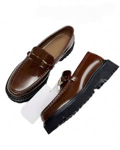 Plus Size New Casual Fashionable Thick Sole Set Foot Loafers Trendy British Style Business Leather <b>Shoes</b> Valentinoing - Product Image 4