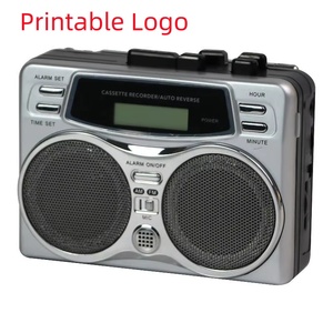 Lecteur de cassettes rétro, radio AM FM, enregistreur, inversion automatique, double haut-parleur, réveil, écran LCD, radio portable - Product Image 1