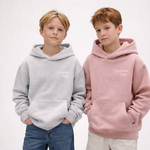 Felpa con Cappuccio per Bambini con Logo Personalizzato, <span class=keywords><strong>Pile</strong></span> Pesante 400gsm, Abbigliamento Casual, Produttore OEM, Fornitore all'Ingrosso - Product Image 1