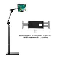 Support de tablette sur pied réglable en hauteur avec rotation à 360° pour iPad 12,9 pouces, base lourde pour diffusion en direct, vente en gros OEM, directement de l'usine