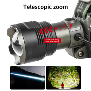 30W LED Rechargeable Portable IP65 Waterproof <strong>Headlamp</strong> 750-999M Long Range 90 Adjustable Zoomable White Laser LEP For Camping - Product Image 4
