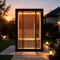 Sauna Infrarouge Intérieur Compact en Bois de Pruche Noir avec Cadre en Verre Trempé et Éclairage LED – Idéal pour Jardin, Maison et Villa – Sauna Sec Très Populaire
