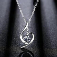 Haute Qualité En Gros Dainty Imité Diamant Argent Plaqué Pendentif De Mariage Collier pour Envoyer Fille Amie Cadeau Femmes
