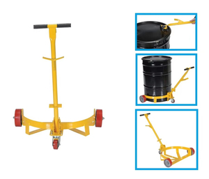 Chariot à fûts robuste avec cadre en acier, roues à profil bas, chariot à fûts en acier, chariot à fûts avec une tige pour tirer/ouvrir les fûts - Product Image 1