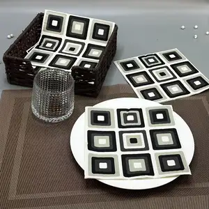 Produttore design personalizzato di tovaglioli stampati a scacchi