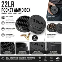Boîte de rangement pour munitions 22LR, capacité de 55 cartouches, étui compact empilable en ABS pour le stand de tir, l'extérieur et le transport