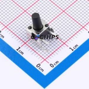 TS013-CBW0EH9.5 Tactile Switch Through hole-4P,7.5x7mm Switch Single Pole Single Throw Round Button 1.8N Right Angle Insert - Product Image 1
