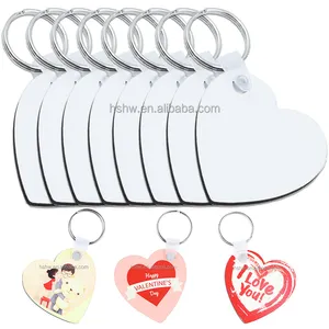 Bán Buôn Hình Trái Tim Hai Mặt Có Thể In Bằng Gỗ Tùy Chỉnh Keyring Thăng Hoa MDF Blanks <span class=keywords><strong>Keychains</strong></span> - Product Image 6