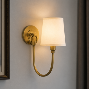 <span class=keywords><strong>Applique</strong></span> da Parete LED YH Nordic in Ottone Anticato e Nero Opaco, Lampada Decorativa per Interni con Paralume in Tessuto, Singola o <span class=keywords><strong>Doppia</strong></span> <span class=keywords><strong>Luce</strong></span> - Product Image 1