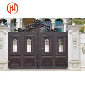 Garden Fence Metal Aluminum Alloy Gate Door Retractable Sliding Louver Gate Automatic System Modern