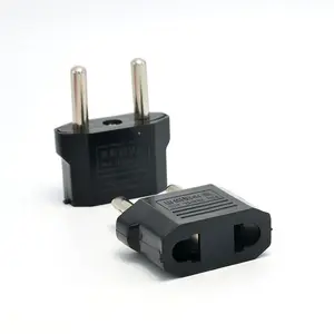 European 10A Mini AU US to EU Round Plug Adaptor 4.0mm 4.8mm Pins Travel Phone Charging Conversion Plug 250V Black