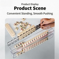 Mahjong américain transparent de luxe moderne, pliable, magnétique, en acrylique, durable, résistant à l'eau, avec poussoir de cartes portable et ensemble de 4 règles