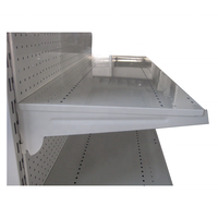 Étagère de supermarché double face légère en acier inoxydable avec panneaux perforés