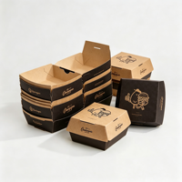 Emballage personnalisé en boîte en papier kraft jetable pour poulet frit, frites et poulet à emporter