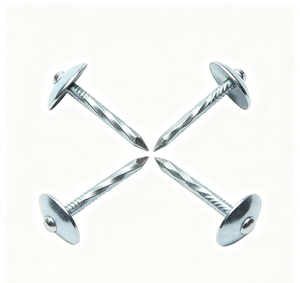 Clous de toiture galvanisés à tête parapluie, tige torsadée, en acier zingué bleu et blanc pour la construction de toitures - Product Image 6