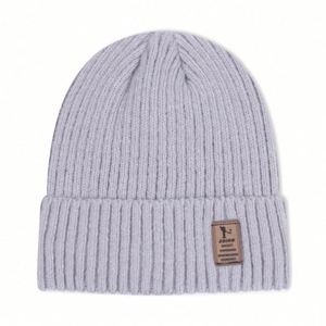 หมวกไหมพรมบุขนแกะสำหรับผู้ชาย สีพื้น ปักโลโก้ตามสั่ง สำหรับฤดูหนาว ป้องกันความหนาวเย็นบริเวณหู เหมาะสำหรับปั่นจักรยาน - Product Image 3