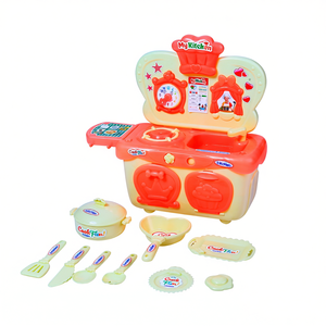 Ensemble de cuisine pour enfants avec ustensiles et vaisselle, jouet de jeu de rôle, emballé en filet - Product Image 2