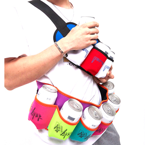 Ceinture de refroidissement de canette en néoprène, 6 paquets de boissons, sac de ceinture de bière, support de canette de boisson, sangle réglable, bouteille de bière - Product Image 4