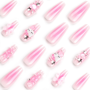 <span class=keywords><strong>Faux</strong></span> Ongles avec Design 3D, Mélange de Cristaux, Ongles à Presser avec Diamants, Résine Rose <span class=keywords><strong>Kawaii</strong></span> Dessin Animé, Décoration d'Ongles 2023 - Product Image 4
