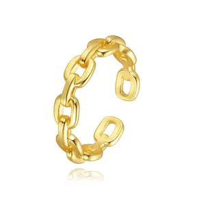 GT 2022 anillos de oro open adjustable ring 14k gold plated korean Japan style resizable simple dainty exquisite popular female