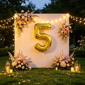 Palloncino Foil Numero 5 Dorato 80cm per Decorazioni Festa, Riempibile con Elio - Product Image 4