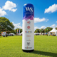 Colonne lumineuse LED gonflable sur mesure 2m 3m, ballon gonflable durable et étanche pour publicité promotionnelle extérieure