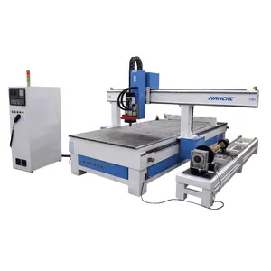 4 axis cnc milling machine cnc router wood carving machine 5*10ft woodworking chair sofa legs marking with rotary for sale