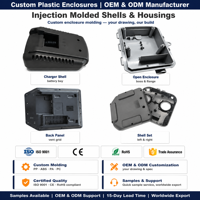 Boîtier de moulage par injection plastique personnalisé, coque ABS PC pour chargeur, boîtier ouvert pour électronique OEM ODM