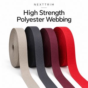 Custom Size High Strength Polyester Striped Woven <b>Webbing</b> Durable <b>Strap</b> for Outdoor Backpack Bag Camera Pet Accessories - Product Image 1