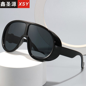 Xsy <b>Oversized</b> Frame <b>Sunglasses</b> Pc Material Uv400 Protection Unisex Fashion Style - Product Image 1