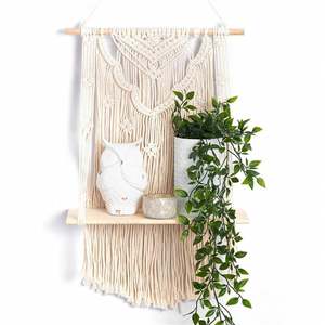 Decoraciones de negocios Macramé mexicano Colgante de pared Decoración grande para sala de estar Seagrasss <span class=keywords><strong>Hamaca</strong></span> de frutas y verduras Multicolor - Product Image 3