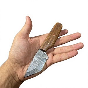 Cuchillo de Supervivencia y Caza de Acero de Damasco Forjado a Mano, Hoja Fija Mini Tipo Drop Point, Mango de Madera, Grado Industrial, para Revendedores OEM 58/60 - Product Image 3