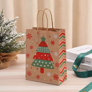 Christmas Party <b>Folding</b> Kraft Paper <b>Bag</b> for Cookies Custom Print Food Gift Open Closure - Product Image 4